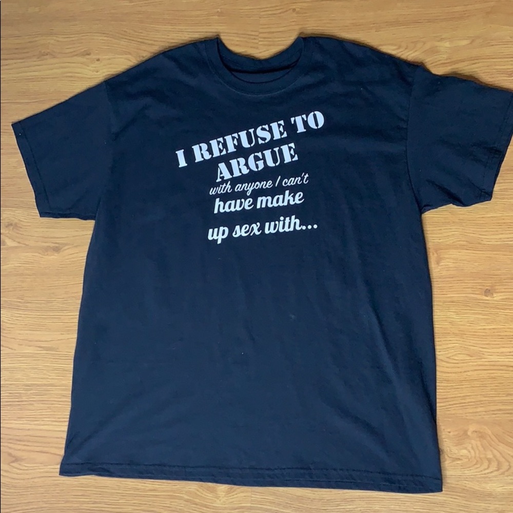 Black and White Funny Graphic Tee 2XL Short Sleeve